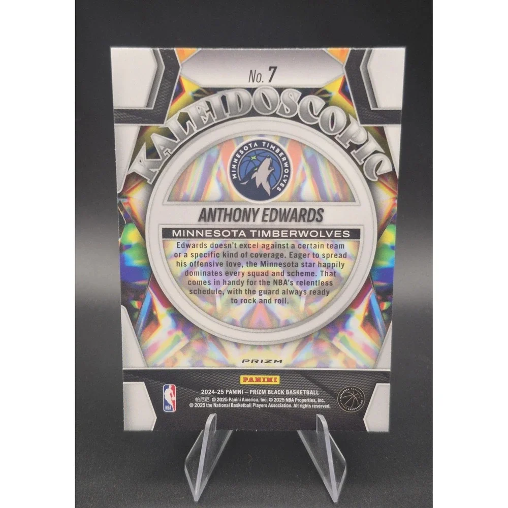 2024 Panini‎ Prizm Black Anthony Edwards #7  Kaleidoscopic Silver Prizm